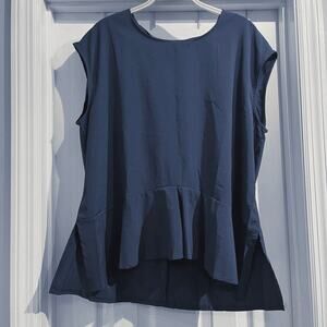 Meaveor Women's Navy Blue Sleeveless Blouse Size Large
